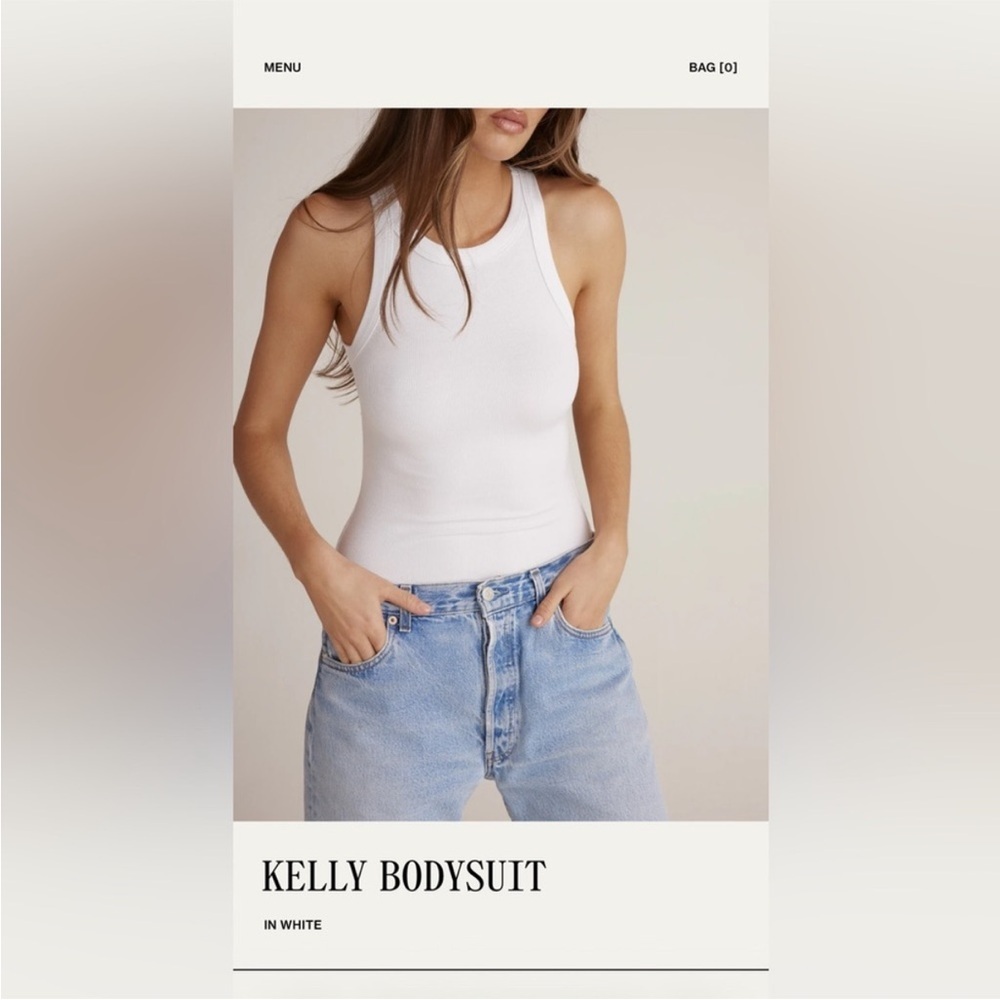 Clyque Tan Cream Classic Racerback Kelly Bodysuit Neutral Minimalist Scandi